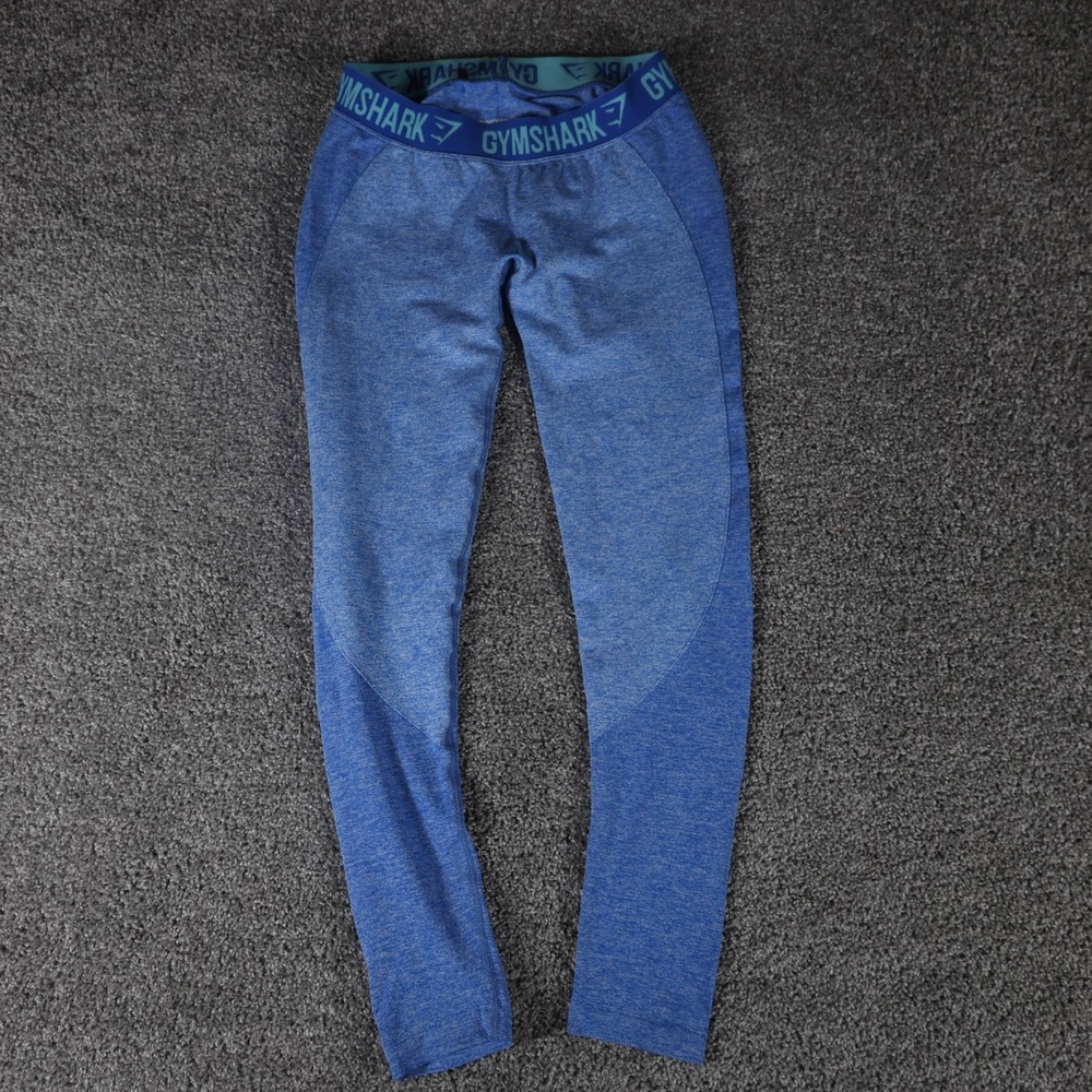 Gymshark Women's Leggings Size Large Blue Heather Compression Workout Athletic